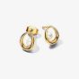 PANDORA 14ct Gold Plated Shaped Oval Freshwater Pearl Earrings 263295C01