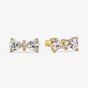 PANDORA 14ct Gold Plated Sparkling Bow Stud Earrings 263507C01
