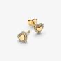 PANDORA 14ct Gold Plated Heart Halo Stud Earrings 264363C01