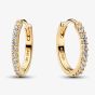 PANDORA 14 ct Gold-Plated & Cubic Zirconia Mini Hoop Earrings 264649C01