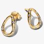PANDORA 14ct Gold Plated Organically Shaped Stone-Set Oval Stud Earrings 264659C01