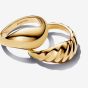Pandora 14ct Gold Plated Rippled Stacking Rings 163832C00