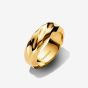 Pandora 14ct Gold Plated Ripplied Wide Band Ring 163886C00