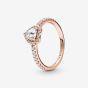 Pandora 14ct Rose Gold Plated Elevated Heart Ring 188421C02