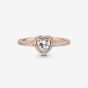 Pandora 14ct Rose Gold Plated Elevated Heart Ring 188421C02