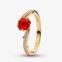 PANDORA Disney 14ct Yellow Gold Plated Cubic Zirconia Beauty And The Beast Rose Ring 163984C01