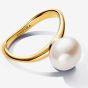 PANDORA 14ct Gold Plated Baroque Freshwater Pearl Ring 163293C01