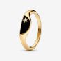 PANDORA 14ct Gold Plated Halved Enamel Signet Ring 163325C01