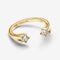PANDORA 14ct Gold Plated Shooting Stars Open Ring 163582C01