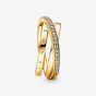 PANDORA 14ct Gold Plated Crossover Triple Band Ring 169057C01