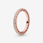 PANDORA 14ct Rose Gold Plated Sparkle Hearts Ring 180963CZ