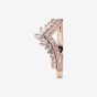 PANDORA 14ct Rose Gold Plated Princess Wishbone Ring 187736CZ