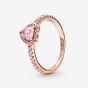 PANDORA 14ct Rose Gold Plated Elevated Heart Ring 188421C04