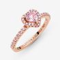 PANDORA 14ct Rose Gold Plated Elevated Heart Ring 188421C04