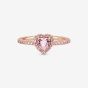 PANDORA 14ct Rose Gold Plated Elevated Heart Ring 188421C04