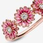 PANDORA 14ct Rose Gold Plated Daisy Trio Ring 188792C01