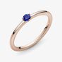 PANDORA 14ct Rose Gold Plated Stellar Blue Ring 189259C04