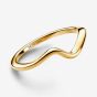 PANDORA 14ct Gold Plated Wave Ring 163095C00