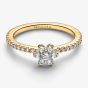 PANDORA 14ct Gold Plated Sparkling Flower Ring 164499C01
