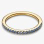 PANDORA 14ct Gold-Plated Sparkling Blue Cubic Zirconia Half Eternity Ring 162999C02
