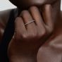 PANDORA 14ct Gold-Plated Sparkling Blue Cubic Zirconia Half Eternity Ring 162999C02