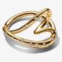 PANDORA 14ct Gold Plated Organically Shaped Stone-Set Heart Ring 164675C01