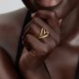 PANDORA 14ct Gold Plated Organically Shaped Stone-Set Heart Ring 164675C01