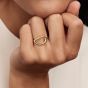 PANDORA 14ct Gold Plated Organically Shaped Stone-Set Oval Statement Ring 164676C01