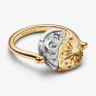 PANDORA 14ct Yellow Gold Plated Sterling Silver Sun & Moon Reversible Medallion Ring 164810C01