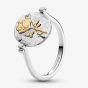 PANDORA 14ct Yellow Gold Plated Sterling Silver Rose Reversible Medallion Ring 164811C00