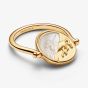 PANDORA 14ct Yellow Gold Plated & Mother of Pearl Pegasus Reversible Medallion Ring 164812C01