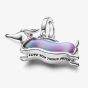 PANDORA Platinum Plated Christmas Dachshund Dangle Charm 734970C01