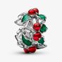 PANDORA Platinum Plated Christmas Holly Charm 734974C01