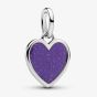 PANDORA Platinum Plated Purple Heart Dangle Charm 735088C02
