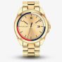 TOMMY HILFIGER Riley Gold Dial Blue/Red Gold Bracelet Watch 1791686