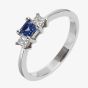 18ct White Gold Diamond Tanzanite 3 Stone Ring 18DR182-TZ-W