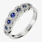 18ct White Gold Diamond Sapphire 7 Stone Ring 18DR236-S-W