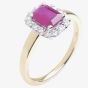 18ct Gold Emerald Cut Ruby and Diamond Sapphire Ring  18DR258-R-2C