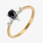 18ct Gold Pear Sapphire Baguette Cut Diamond Ring 18DR277-S-2C