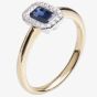 18ct Gold Diamond and Sapphire Rectangle Cluster Ring 18DR334-S-2C