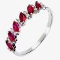 18ct White Gold Diamond and Ruby Half Eternity Ring 18DR344-R-W