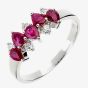 18ct White Gold 5 Diamond 5 Ruby Fancy Ring 18DR345-R-W