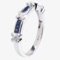 18ct White Gold Baguette Cut Sapphire Diamond Ring 18DR368-S-W