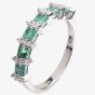 18ct White Gold Emerald and Diamond Half Eternity Ring 18DR380-E-W