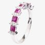 18ct White Gold Diamond and Ruby Half Eternity Ring 18DR380-R-W