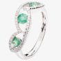 18ct White Gold Diamond Emerald Fancy Ring 18DR381-E-W