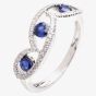 18ct White Gold Diamond Sapphire Fancy Ring 18DR381-S-W
