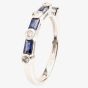 18ct White Gold Diamond Sapphire Half Eternity Ring 18DR383-S-W
