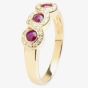 18ct Gold Triple Ruby and Diamond Fancy Ring 18DR384-R-Y
