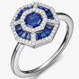 18ct White Gold Sapphire and Diamond Fancy Cluster Ring 18DR396-S-W